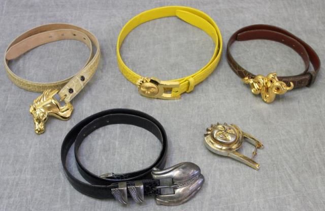 Appraisal: STERLING Grouping of Kieselstein Cord Belts Includes a piece sterling