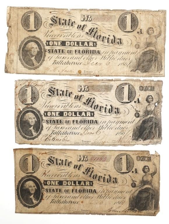 Appraisal: Three copies of same note printed on one side only