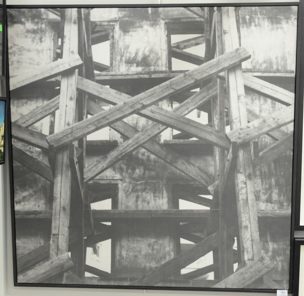 Appraisal: Vera Rohm b depicts black and white image of wooden