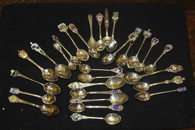 Appraisal: A COLLECTION OF SILVER AND WHITE METAL TEA SPOONS with