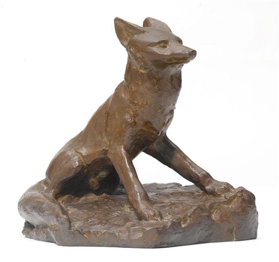 Appraisal: HAINARD ROBERT - Fox Bronze with a brown patina Signed