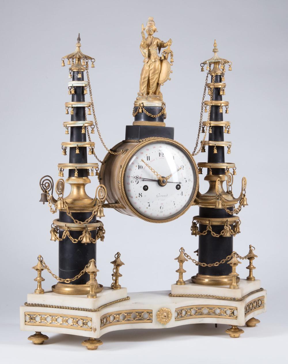 Appraisal: Fine Louis XVI Gilt and Patinated Bronze Mantel Clock late