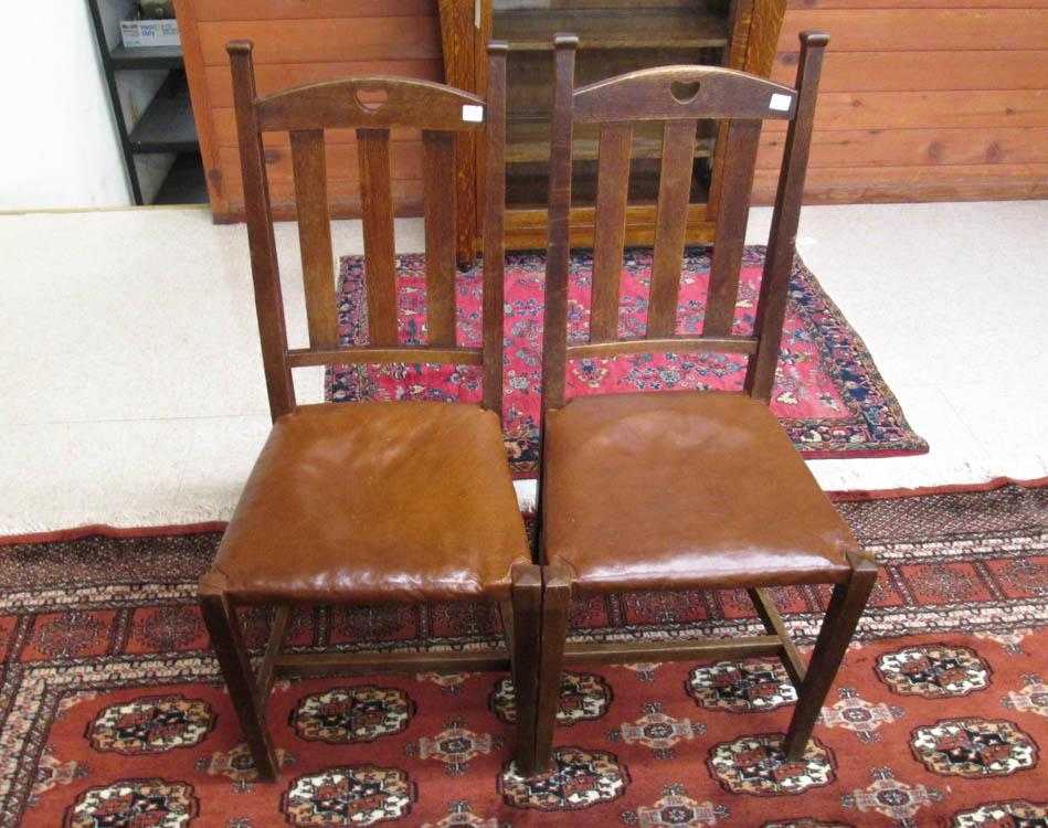 Appraisal: A SET OF SIX CRAFTSMAN ERA DINING CHAIRS English early