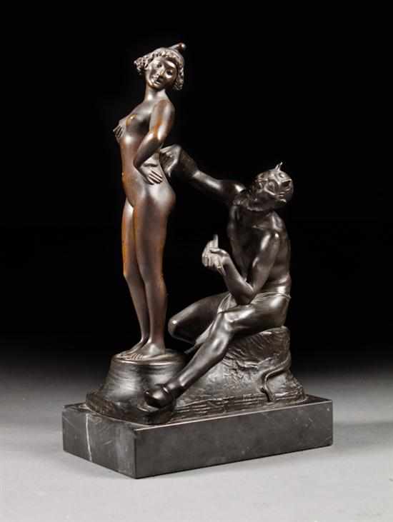 Appraisal: Ernst Seger German - ''Satyr Modeling a Girl '' bronze