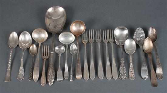 Appraisal: Assortment of American and British silver and sterling silver flatware