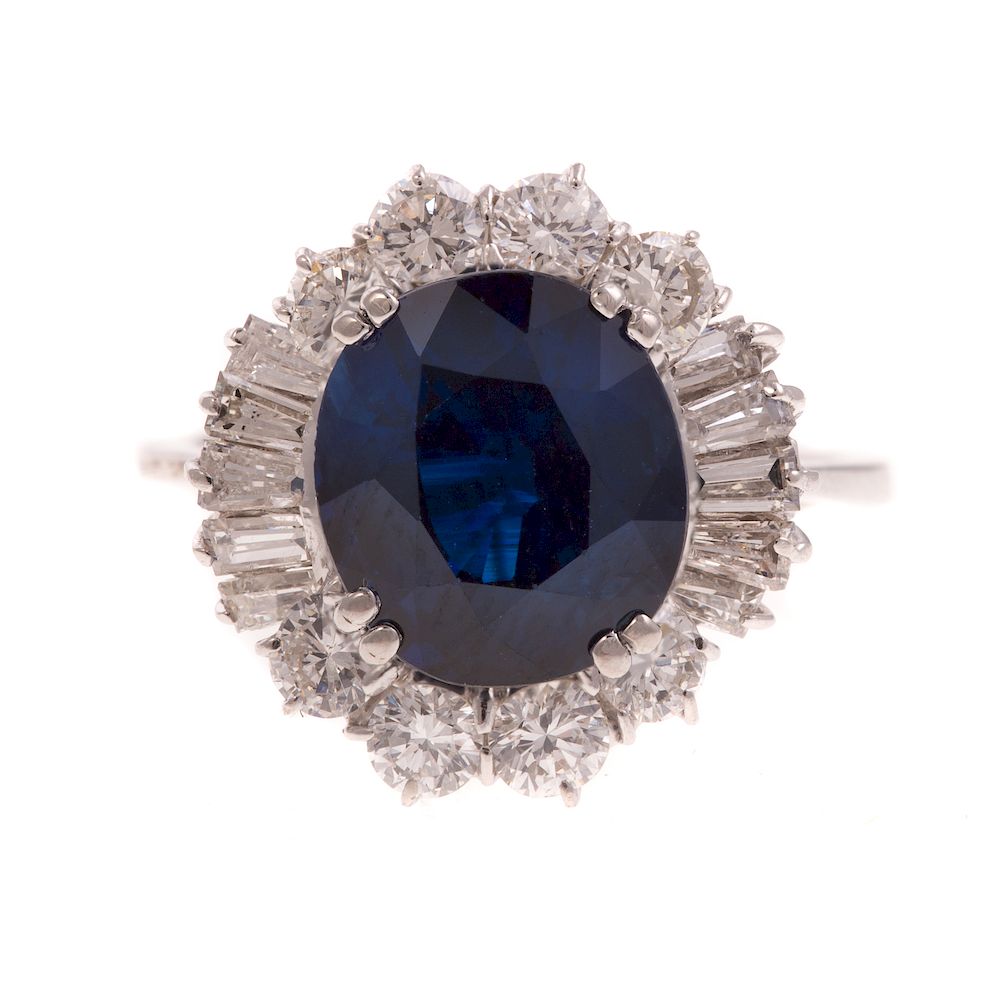 Appraisal: An Impressive Ladies Sapphire Diamond Ring K white gold ring