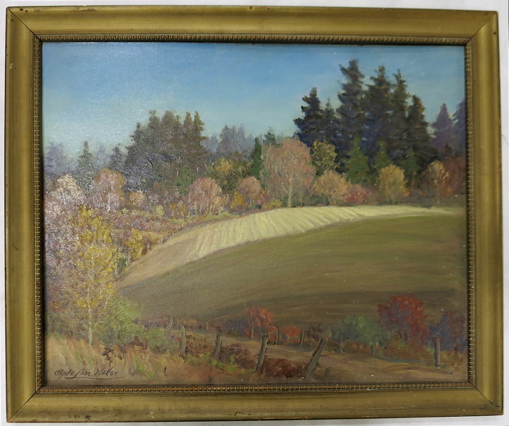 Appraisal: CLYDE LEON KELLER OIL ON CANVASBOARD Oregon - Autumn in