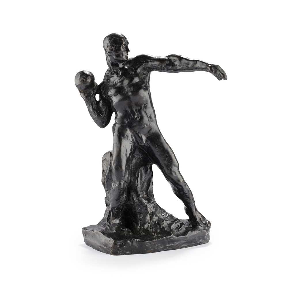 Appraisal: REGINALD FAIRFAX WELLS - PUTTING THE SHOT CIRCA patinated bronze