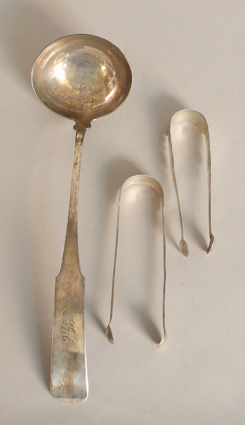 Appraisal: Two NY silver sugar tongs bearing the touches of G