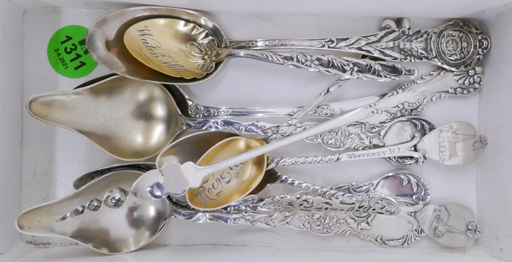 Appraisal: Box Antique American Sterling Spoons- g