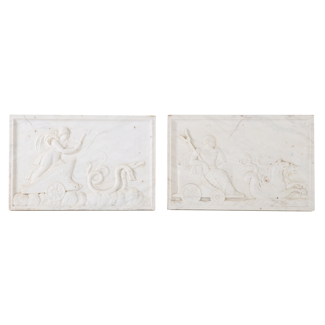 Appraisal: Pair classical style marble relief plaques late th century or