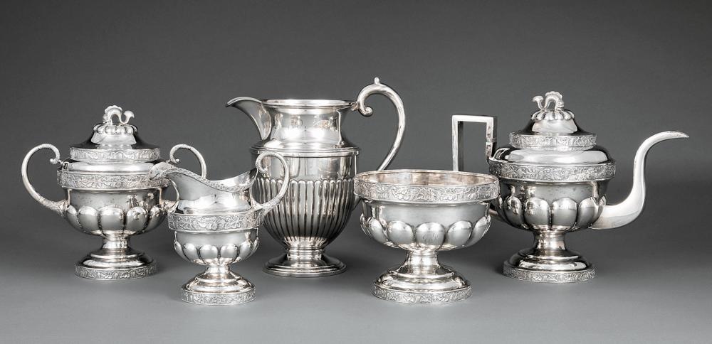 Appraisal: Important John Ewan - Charleston Coin Silver Tea Service wc