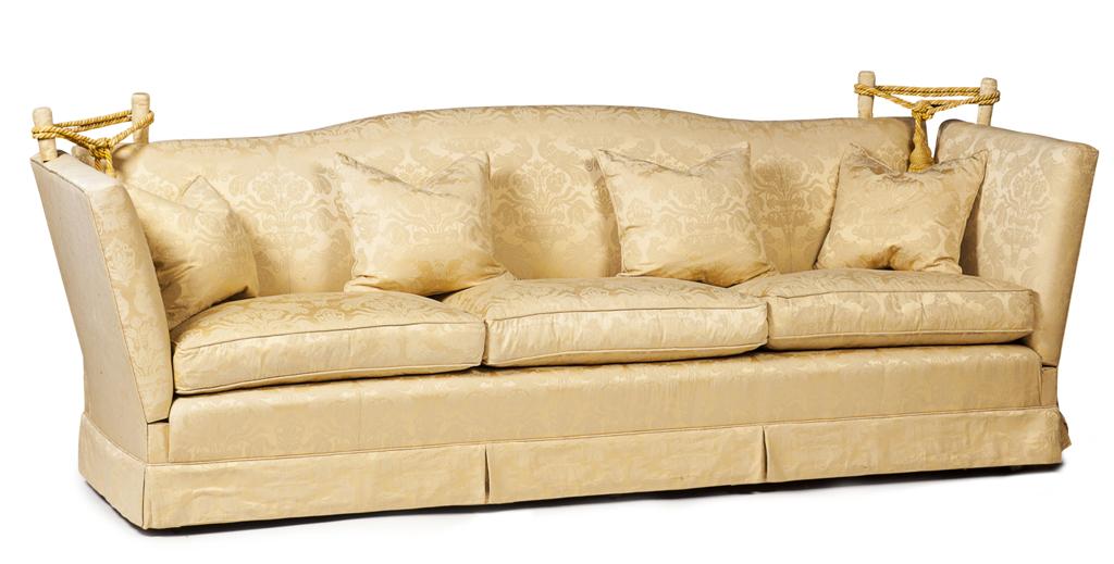 Appraisal: LARGE TRIPLE SEAT KNOLE SOFA MODERN with an arched back