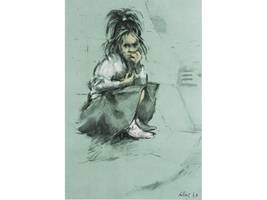 Appraisal: HAROLD RILEYARTIST SIGNED LIMITED EDITION PRINT 'Urchin Girl' x cm