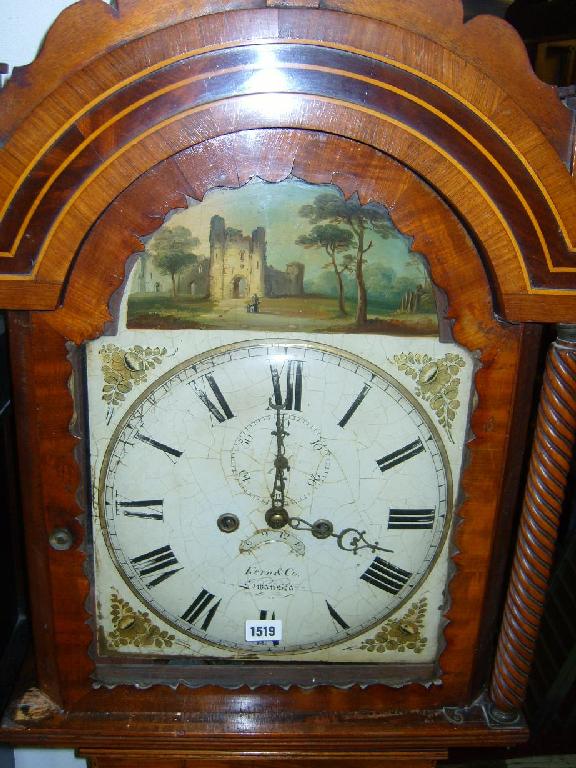 Appraisal: A Regency mahogany longcase clock with flamed veneers the trunk