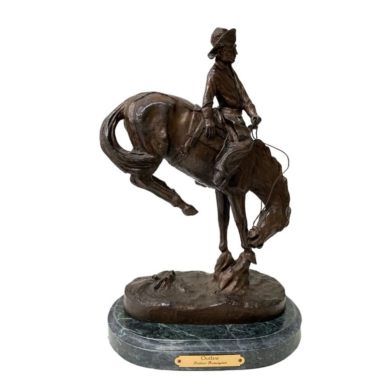 Appraisal: Remington Bronze Bronco Buster Remington Bronze Bronco Buster Sculpture Measures