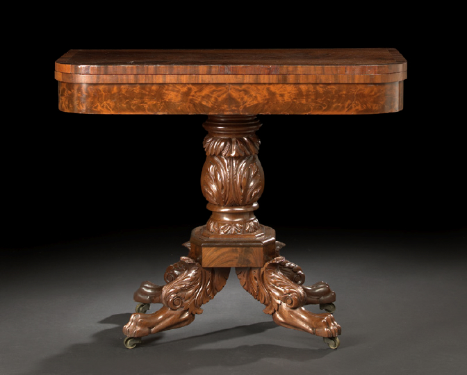 Appraisal: American Classical Mahogany Games Table early th century New York