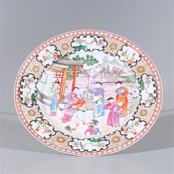 Appraisal: Chinese famille rose enameled porcelain charger with gilt detail and