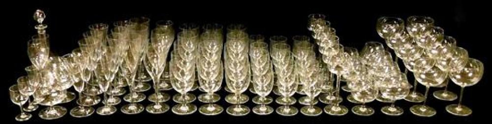 Appraisal: GLASS Baccarat etc crystal barware eighty-three pieces patterns likely include