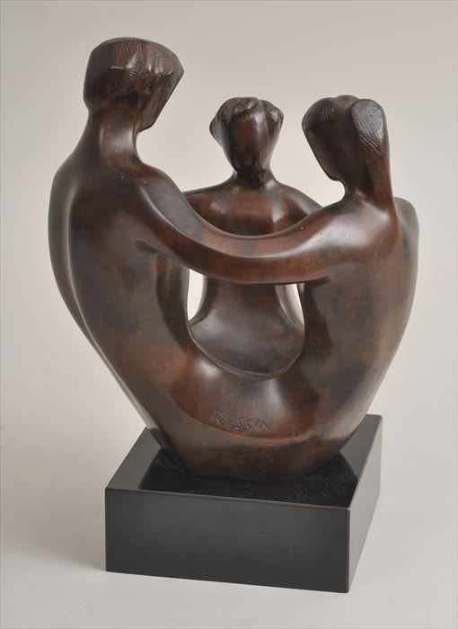 Appraisal: ROBERT RUSSIN - FIGURAL GROUP Bronze in on a square