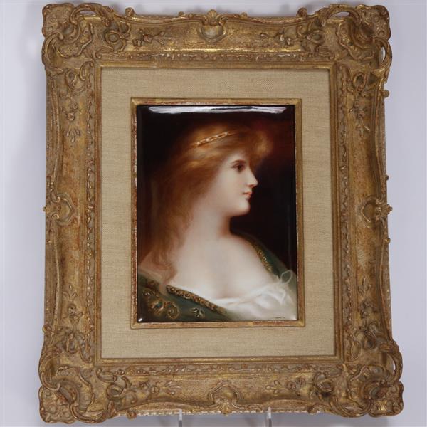 Appraisal: T V Limoges Hand Painted Porcelain Portrait Plaque of a