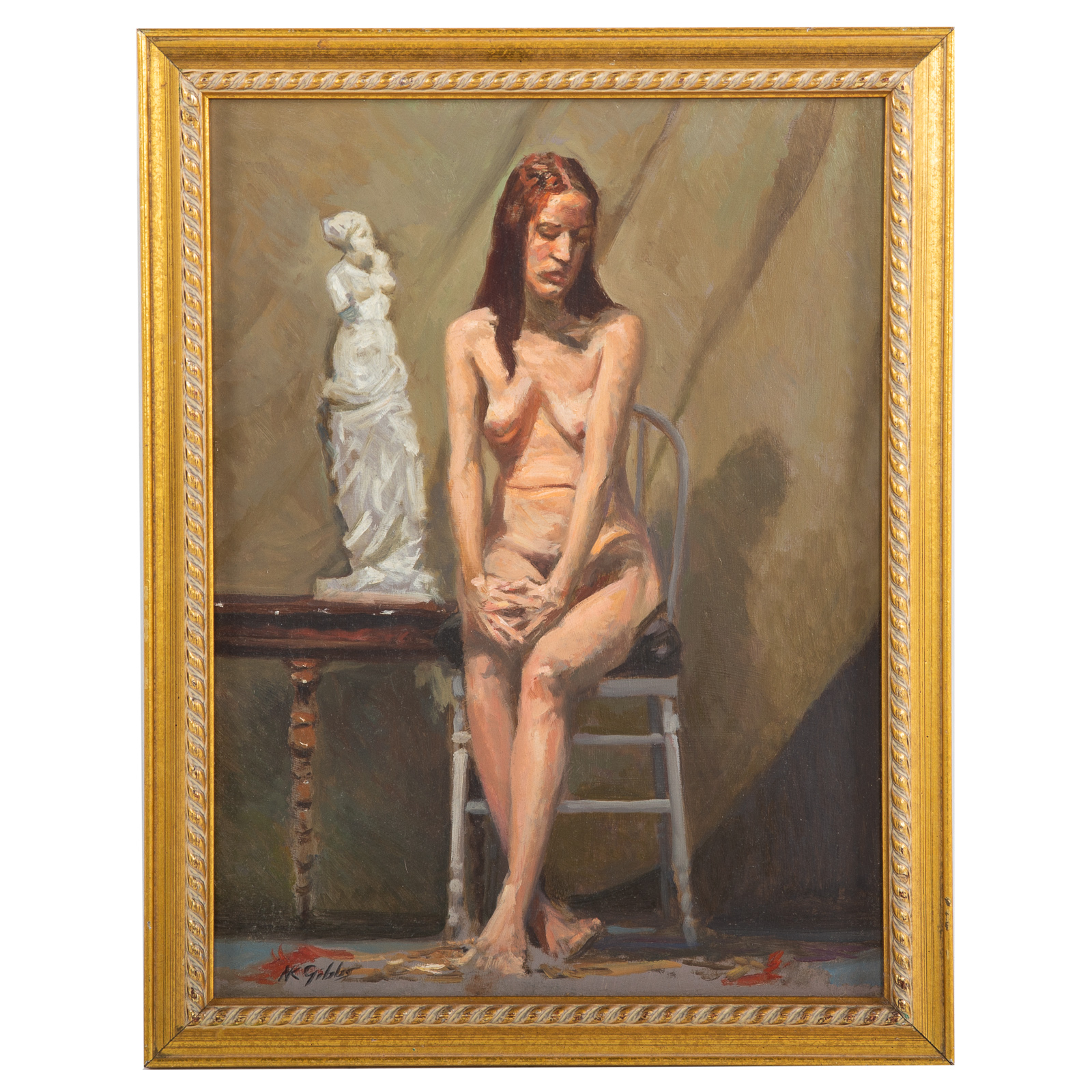 Appraisal: NATHANIEL K GIBBS FEMALE NUDE OIL American - Oil on