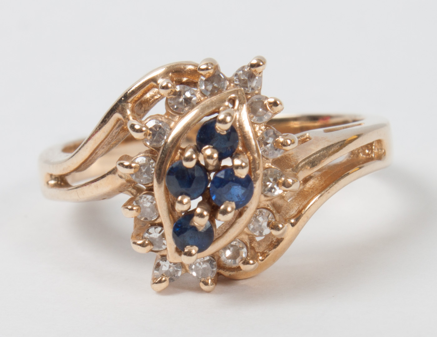 Appraisal: Lady's K gold sapphire diamond ring size grams