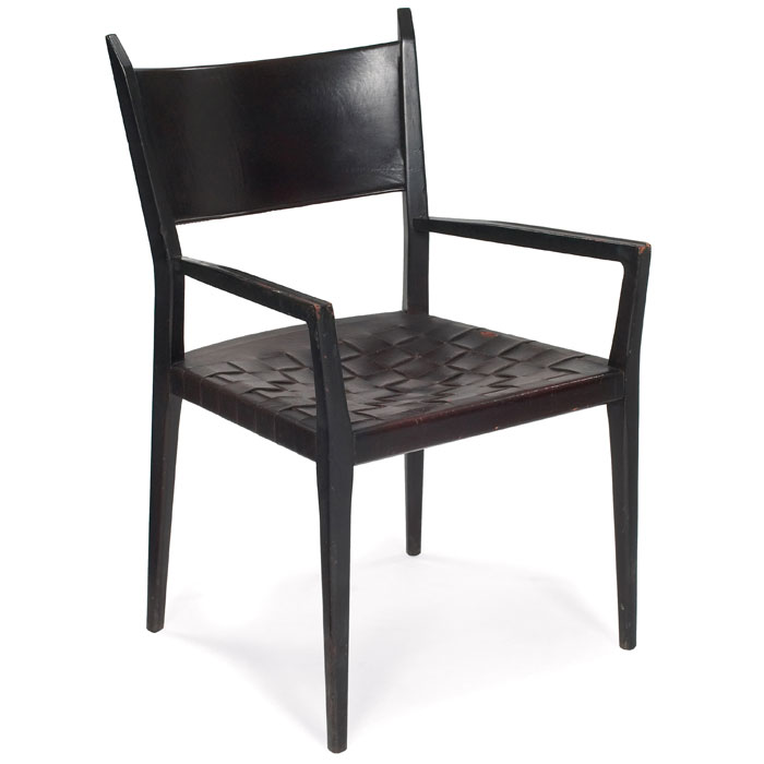 Appraisal: Paul McCobb occasional chair by Calvin s dark stained mahogany