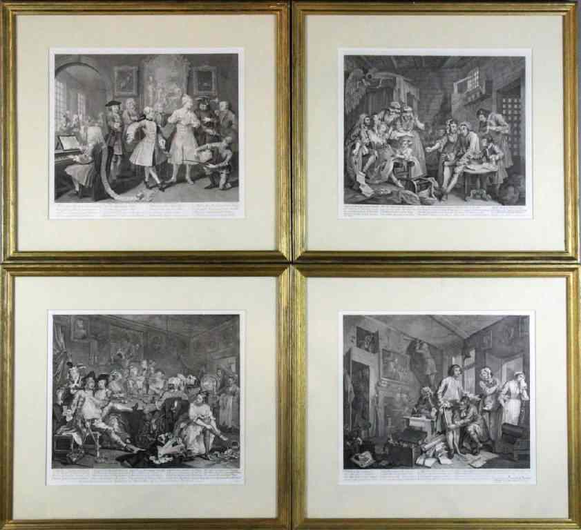 Appraisal: William Hogarth Etchings On PaperFrom the ''A Rakes Progress'' series