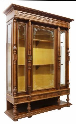 Appraisal: French Henri II style walnut bookcase late th c having