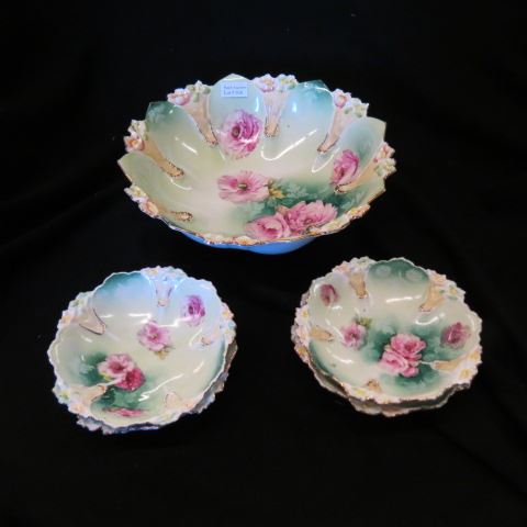 Appraisal: R S Prussia Porcelain Berry Set floral master and -