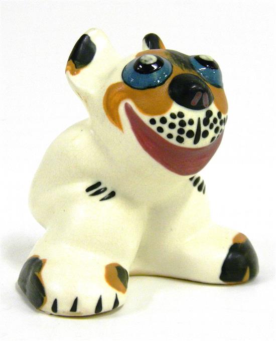 Appraisal: Small th C Weller Pop-Eye dog figure white with brown