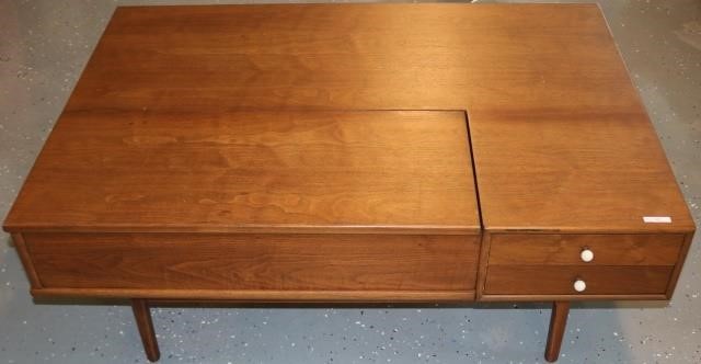 Appraisal: DREXEL MID-CENTURY MODERN TEAKWOOD DANISH STYLECOFFEE TABLE TWO DRAWERS AND