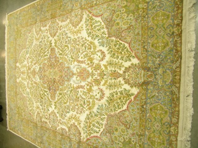 Appraisal: Oriental rug Persian Kashan silk and wool ' x '