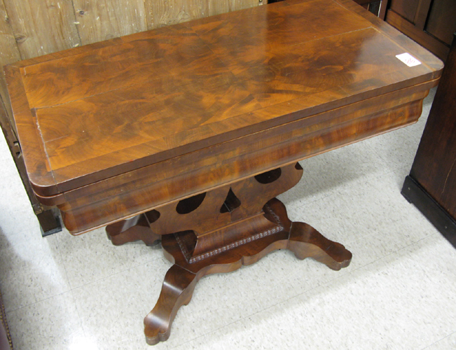 Appraisal: AN EMPIRE MAHOGANY GAME TABLE American late Classicism mid th