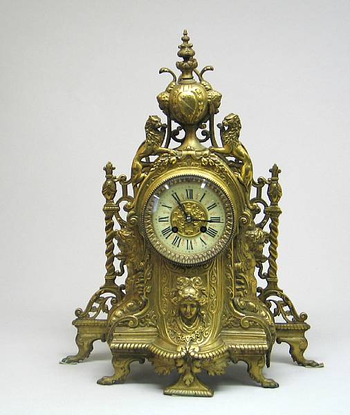 Appraisal: A Renaissance Revival cast brass mantel clock late th early