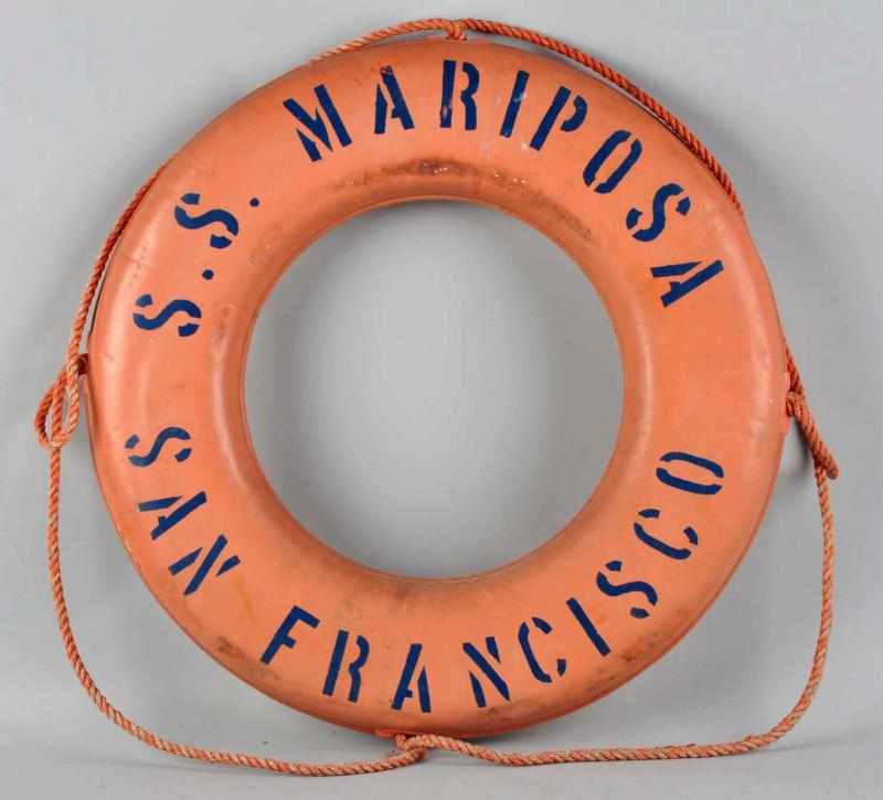 Appraisal: Mariposa -Matson Line Life Ring Condition Excellent Size Dia