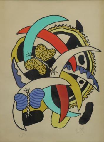 Appraisal: LEGER Fernard Lithograph Les Papillon Pencil signed lower right and