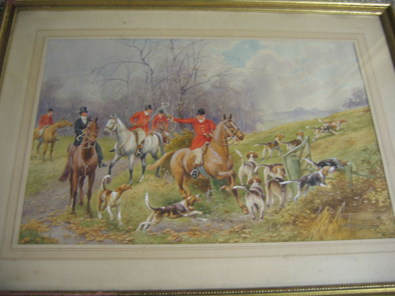 Appraisal: H MURAY BRITISH TH- TH CENTURY Fox hunting watercolor on