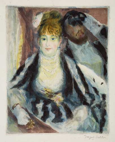 Appraisal: PIERRE-AUGUSTE RENOIR after La Loge Color aquatint and etching x