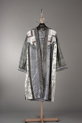 Appraisal: Amy Zerner Multi gray print long jacket with leopard print