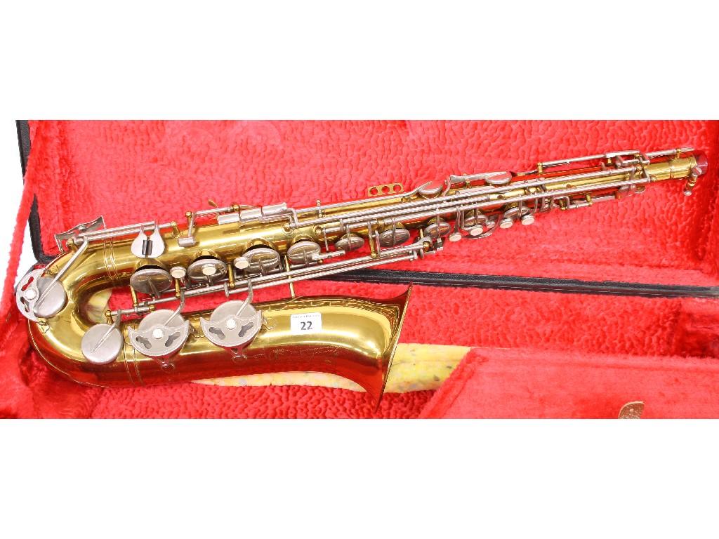 Appraisal: Pennsylvania gold lacquered tenor saxophone no case