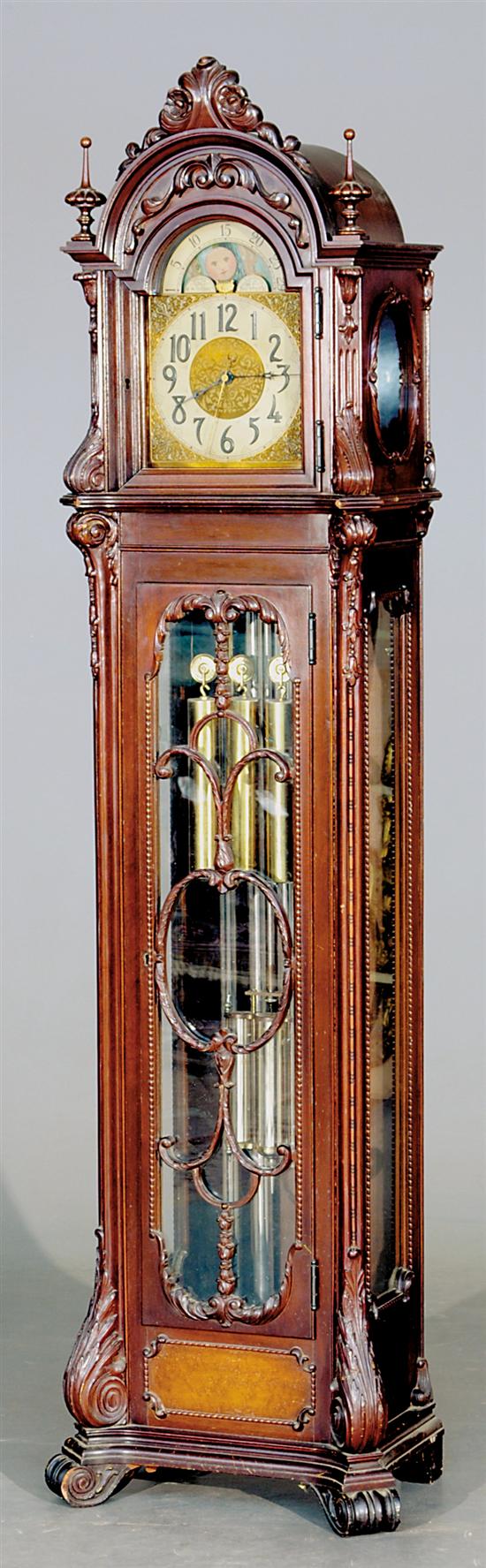 Appraisal: Revere Co Chippendale style tall case clock circa rococo style