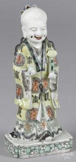 Appraisal: Chinese famille verte biscuit porcelain standing figure '' h