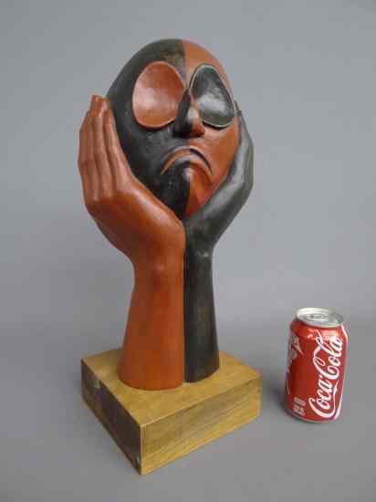 Appraisal: Signed and dated ''K McCann ' '' painted wooden carved