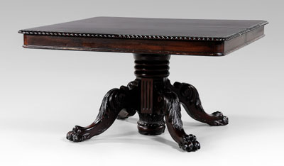 Appraisal: Chippendale style extension table mahogany with gadrooned top opening for