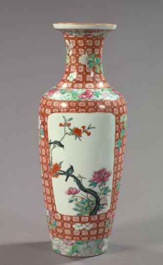 Appraisal: Chinese Republic Richly Polychromed Porcelain Vase second quarter th century