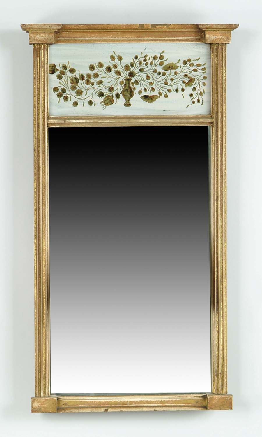 Appraisal: EGLOMISE PANEL FEDERAL MIRROR Small size with white background panel