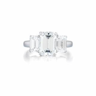 Appraisal: A Featuring a -carat emerald-cut diamond with G color and