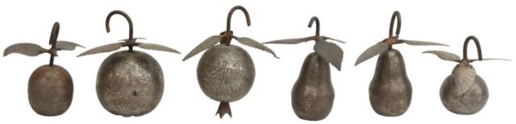 Appraisal: lot of Qajar steel fruit ornaments Persia Iran engraved with